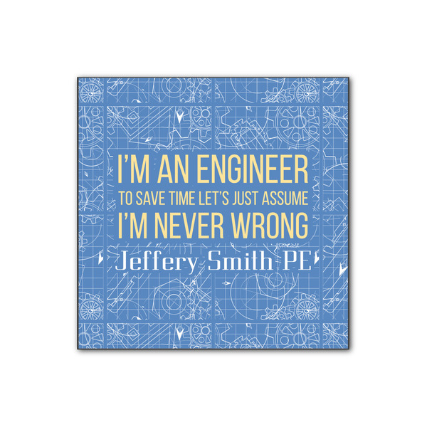Custom Engineer Quotes Wood Print - 12x12 (Personalized)