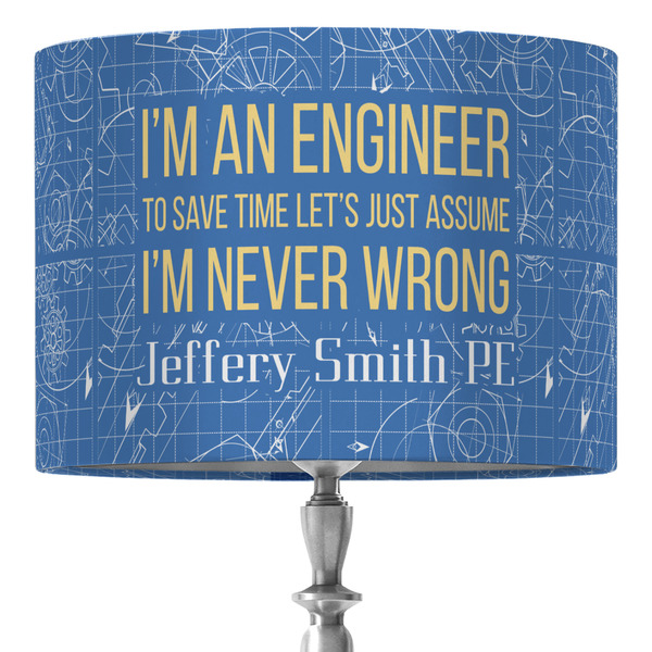 Custom Engineer Quotes 16" Drum Lamp Shade - Fabric (Personalized)