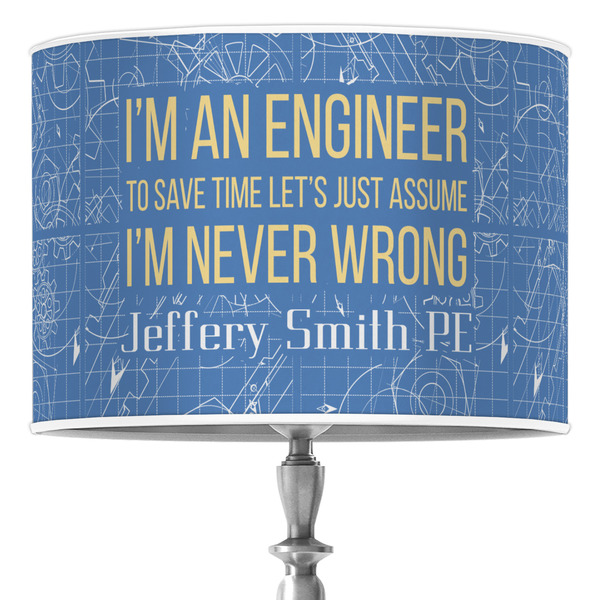 Custom Engineer Quotes 16" Drum Lamp Shade - Poly-film (Personalized)