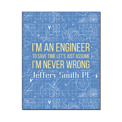 Engineer Quotes Wood Print - 16x20 (Personalized)