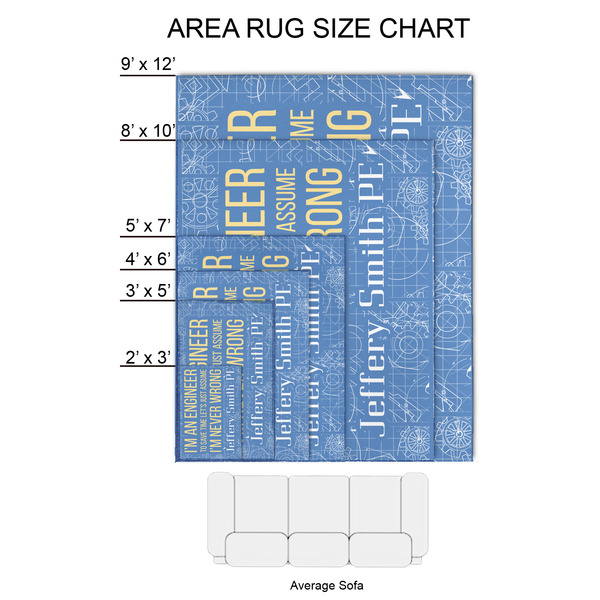 Engineer Quotes 2'x3' Indoor Area Rugs - Size Chart