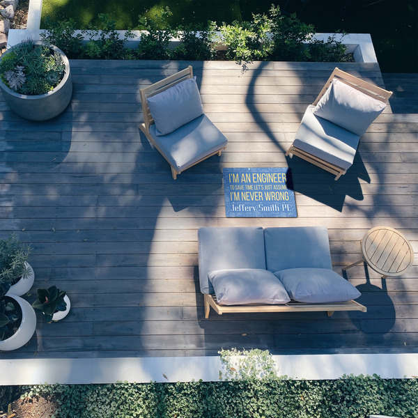 Engineer Quotes 2'x3' Patio Rug - In Context