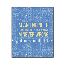 Engineer Quotes Wood Print - 20x24 (Personalized)