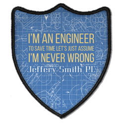 Engineer Quotes Iron On Shield Patch B w/ Name or Text