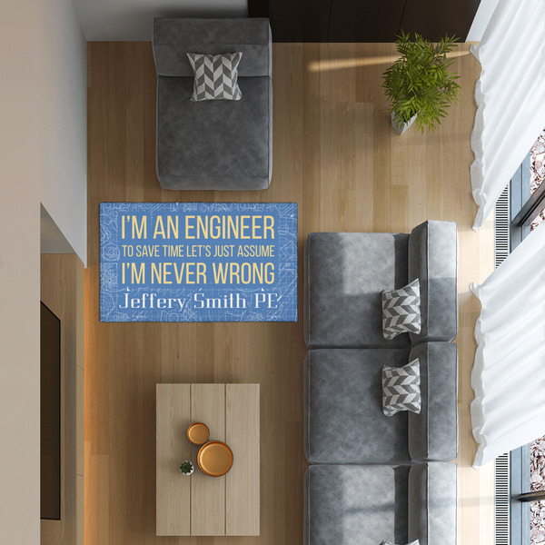 Engineer Quotes 3'x5' Indoor Area Rugs - IN CONTEXT