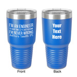 Engineer Quotes 30 oz Stainless Steel Tumbler - Royal Blue - Double-Sided (Personalized)