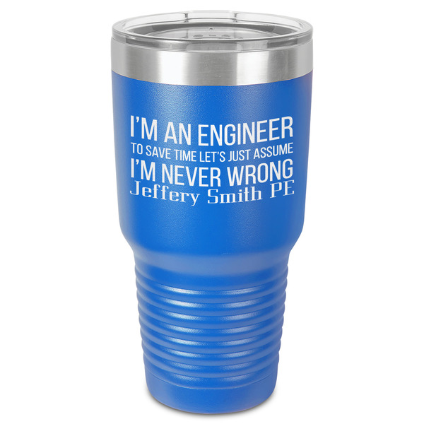 Engineer Quotes 30 oz Stainless Steel Ringneck Tumbler - Blue - Front