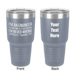 Engineer Quotes 30 oz Stainless Steel Tumbler - Grey - Double-Sided (Personalized)