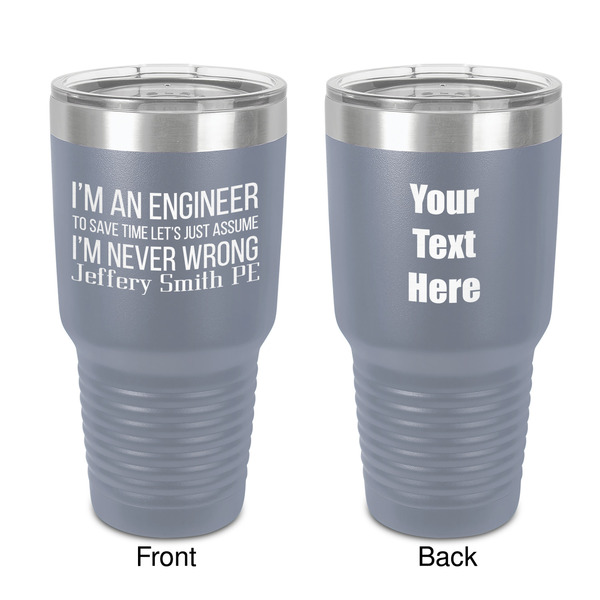 Custom Engineer Quotes 30 oz Stainless Steel Tumbler - Grey - Double-Sided (Personalized)