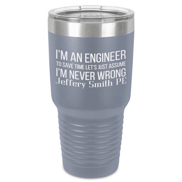Custom Engineer Quotes 30 oz Stainless Steel Tumbler - Grey - Single-Sided (Personalized)