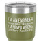 Engineer Quotes 30 oz Stainless Steel Ringneck Tumbler - Olive - Close Up
