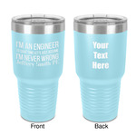 Engineer Quotes 30 oz Stainless Steel Tumbler - Teal - Double-Sided (Personalized)