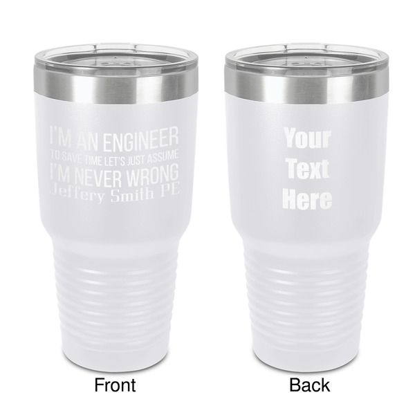 Custom Engineer Quotes 30 oz Stainless Steel Tumbler - White - Double-Sided (Personalized)