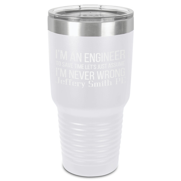 Custom Engineer Quotes 30 oz Stainless Steel Tumbler - White - Single-Sided (Personalized)