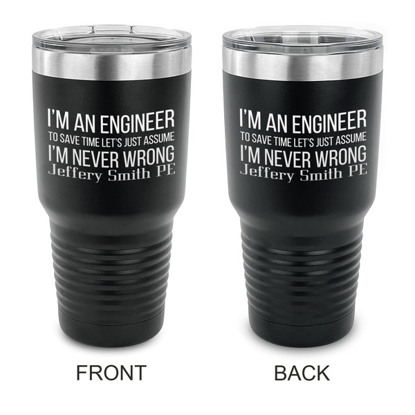 Custom Engineer Quotes 30 oz Stainless Steel Tumbler - Black - Double Sided (Personalized)
