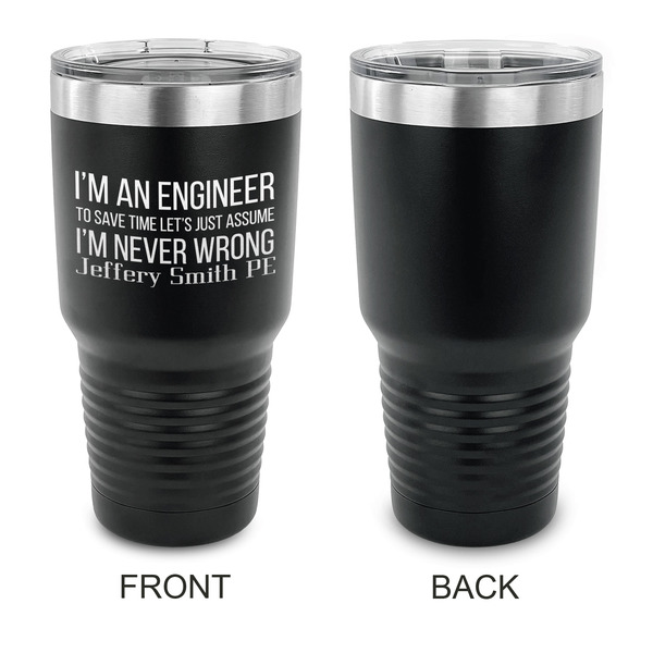 Engineer Quotes 30 oz Stainless Steel Ringneck Tumblers - Black - Single Sided - APPROVAL