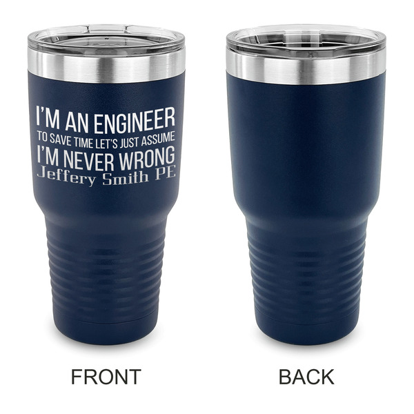 Engineer Quotes 30 oz Stainless Steel Ringneck Tumblers - Navy - Single Sided - APPROVAL