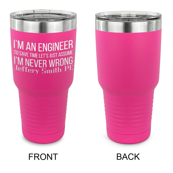 Engineer Quotes 30 oz Stainless Steel Ringneck Tumblers - Pink - Single Sided - APPROVAL