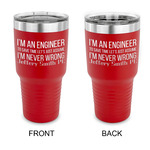 Engineer Quotes 30 oz Stainless Steel Tumbler - Red - Double Sided (Personalized)