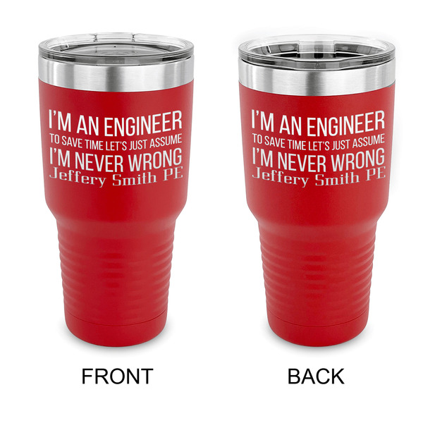 Custom Engineer Quotes 30 oz Stainless Steel Tumbler - Red - Double Sided (Personalized)