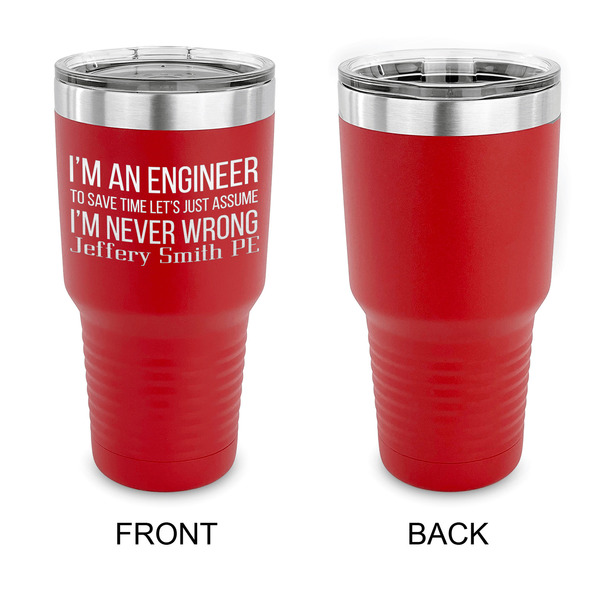 Engineer Quotes 30 oz Stainless Steel Ringneck Tumblers - Red - Single Sided - APPROVAL