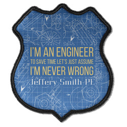 Engineer Quotes Iron On Shield Patch C w/ Name or Text