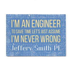 Engineer Quotes 4' x 6' Indoor Area Rug (Personalized)