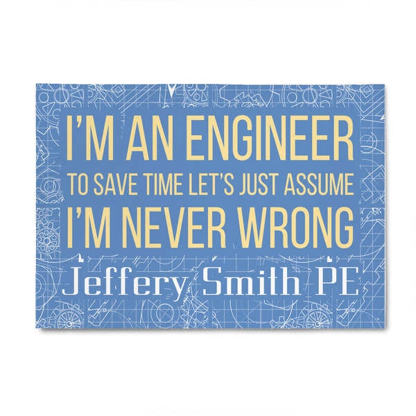 Custom Engineer Quotes 4' x 6' Indoor Area Rug (Personalized)