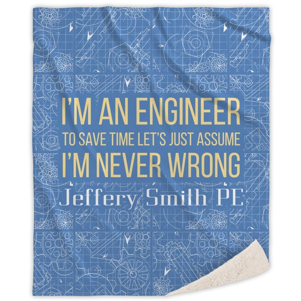 Custom Engineer Quotes Sherpa Throw Blanket (Personalized)