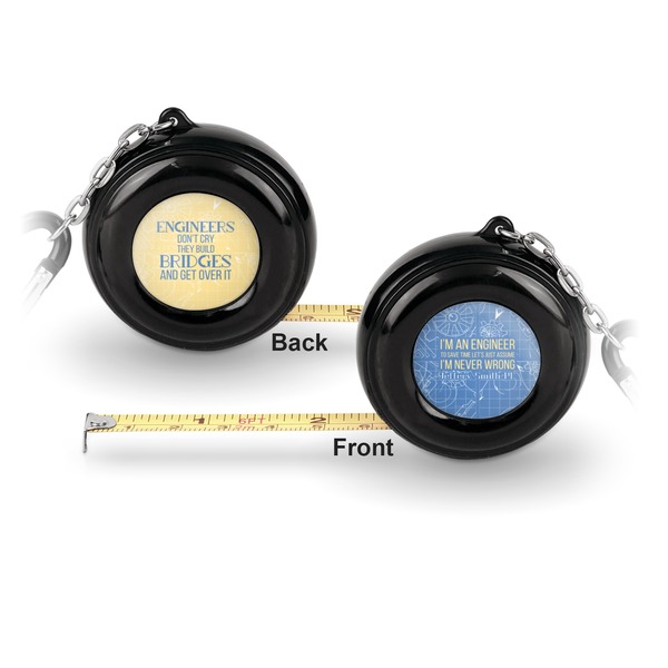 Engineer Quotes 6-Ft Pocket Tape Measure with Carabiner Hook - Front and Back