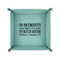 Engineer Quotes 6" x 6" Teal Leatherette Snap Up Tray - FOLDED UP