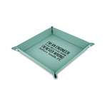 Engineer Quotes 6" x 6" Teal Faux Leather Valet Tray (Personalized)