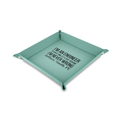 Engineer Quotes 6" x 6" Teal Faux Leather Valet Tray (Personalized)
