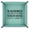 Engineer Quotes 9" x 9" Teal Leatherette Snap Up Tray - FOLDED
