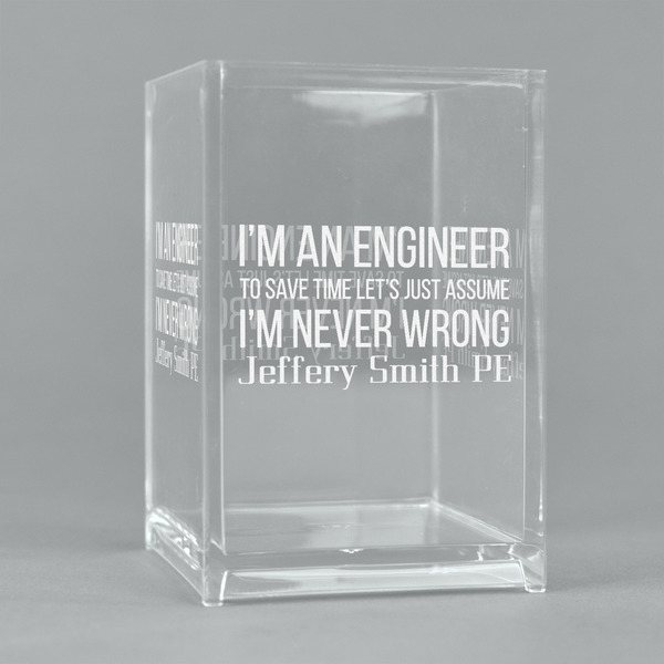 Custom Engineer Quotes Acrylic Pen Holder (Personalized)