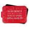 Engineer Quotes Aluminum Baking Pan - Red Lid - FRONT w/lif off