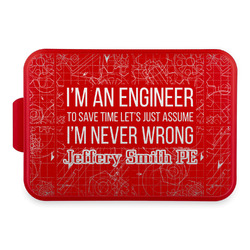Engineer Quotes Aluminum Baking Pan with Red Lid (Personalized)