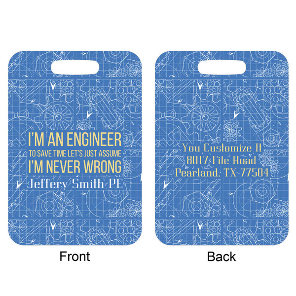 Engineer Quotes Aluminum Luggage Tag (Front + Back)