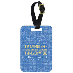 Engineer Quotes Metal Luggage Tag w/ Name or Text