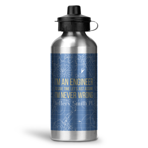Custom Engineer Quotes Water Bottle - Aluminum - 20 oz (Personalized)