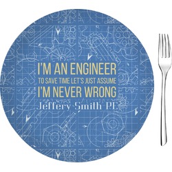 Engineer Quotes Glass Appetizer / Dessert Plate 8" (Personalized)