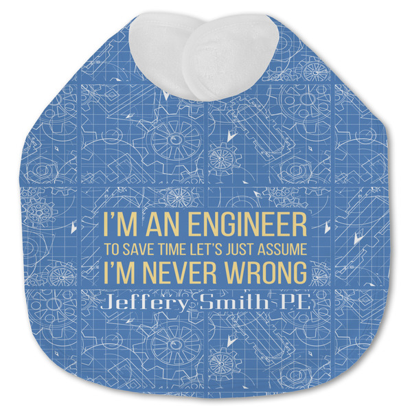 Custom Engineer Quotes Jersey Knit Baby Bib w/ Name or Text