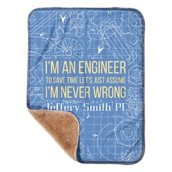 Engineer Quotes Sherpa Baby Blanket - 30" x 40" w/ Name or Text