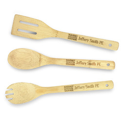 Engineer Quotes Bamboo Cooking Utensil Set - Double Sided (Personalized)