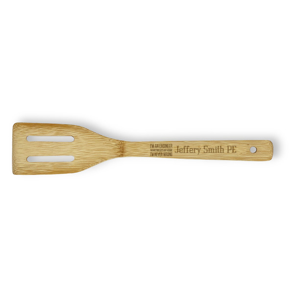 Engineer Quotes Bamboo Slotted Spatulas - Double Sided - FRONT