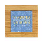 Engineer Quotes Bamboo Trivet with Ceramic Tile Insert (Personalized)