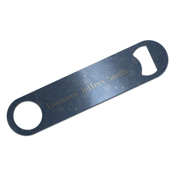 Custom Engineer Quotes Bar Bottle Opener - Silver w/ Name or Text