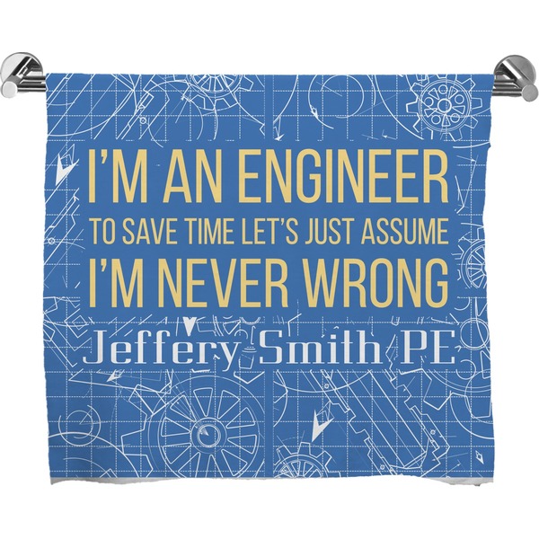 Custom Engineer Quotes Bath Towel (Personalized)