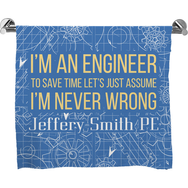 Custom Engineer Quotes Bath Towel (Personalized)