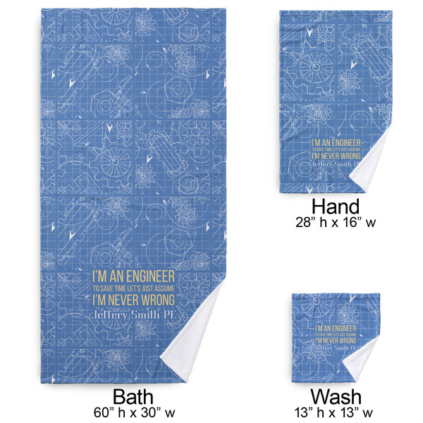Engineer Quotes Bath Towel Sets - 3-piece - Approval